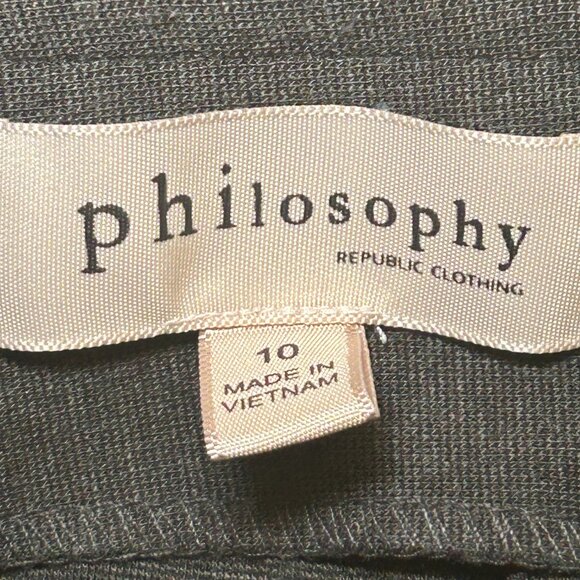 Philosophy Pencil Skirt‎ Clean Lines Tailored Fit Comfortable Fabric Black W 10 - Picture 3 of 8